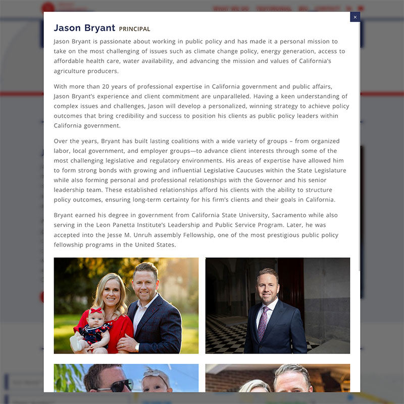 Bryant Government Affairs Website Design Screenshot 3