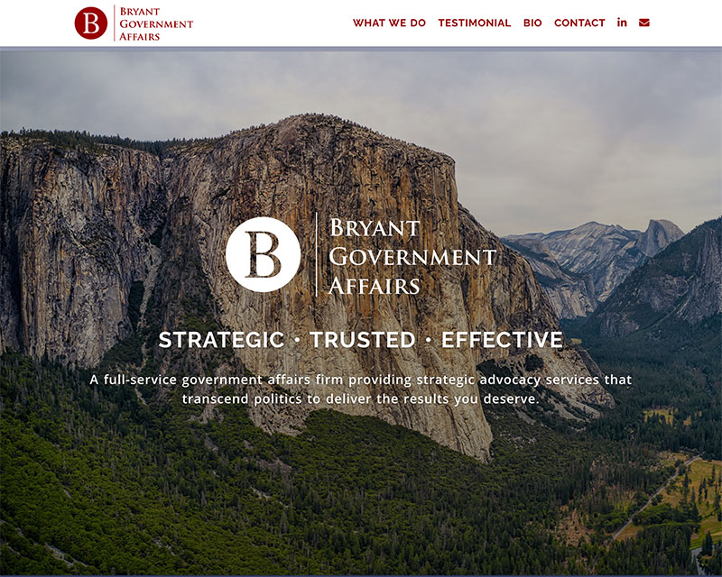 After Screenshot of Bryant Government Affairs website redesign