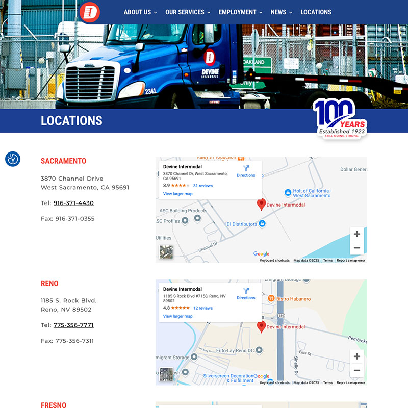 Devine Intermodal Website Design Screenshot 4