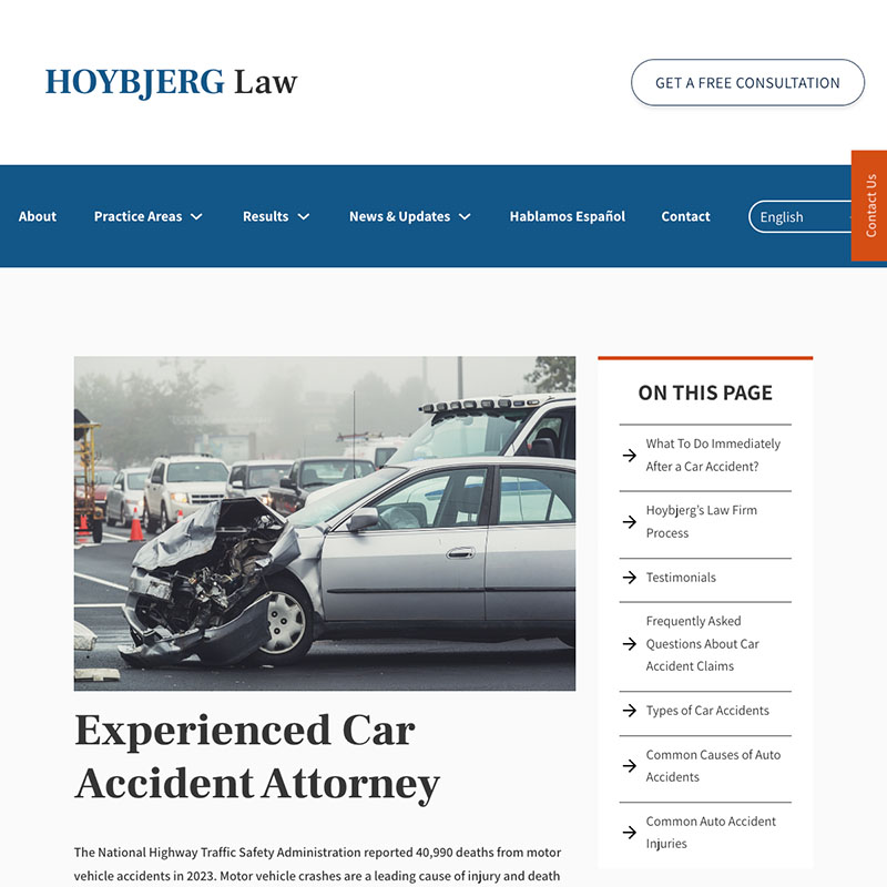 Hoybjerg Law Website Design Screenshot 1