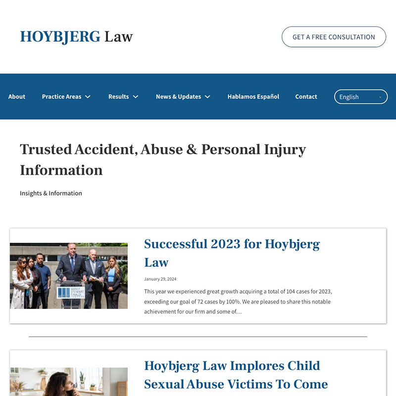 Hoybjerg Law Website Design Screenshot 3