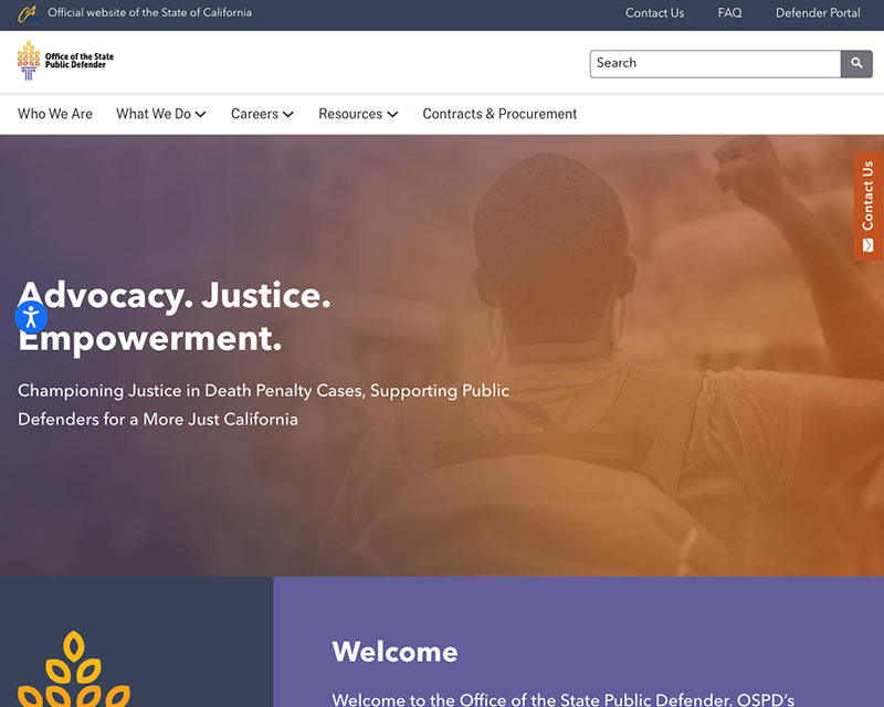 After Screenshot of Office of the State Public Defender website redesign