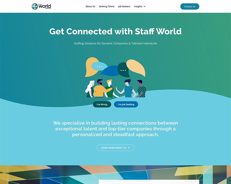 After Screenshot of Staff World Services website redesign